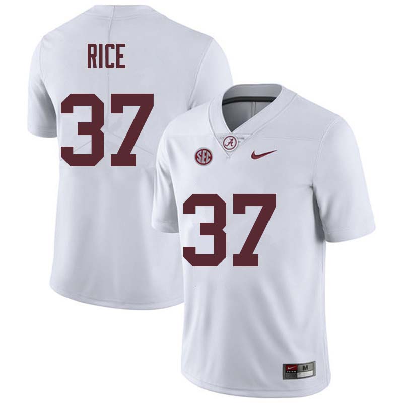 Alabama Crimson Tide Men's Jonathan Rice #37 White NCAA Nike Authentic Stitched College Football Jersey GQ16Y50XU